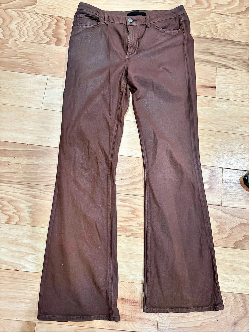 Joe’s Jeans Hi Honey Curvy Bootcut Pants Women’s 31 Brown Tiramisu Coated Look